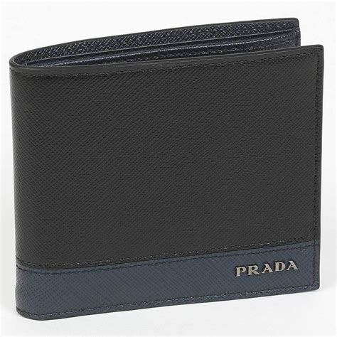 black leather prada wallet men|leather wallet Prada price.